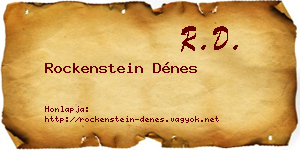 Rockenstein Dénes névjegykártya